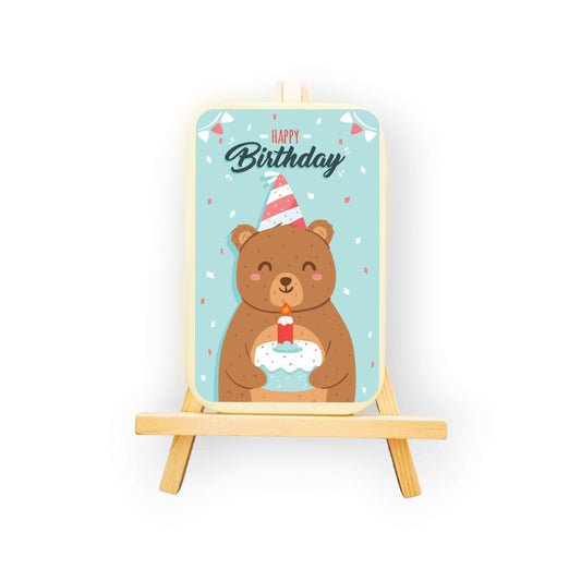 Chocolate Birthday Card Cute Bear